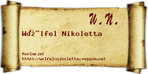 Wölfel Nikoletta névjegykártya